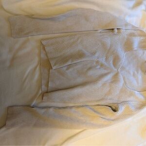 Bershka Ribbed Long Sleeve Sweater - Cream